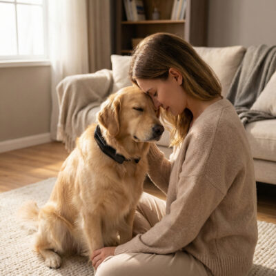 dog and dog mum separation anxiety